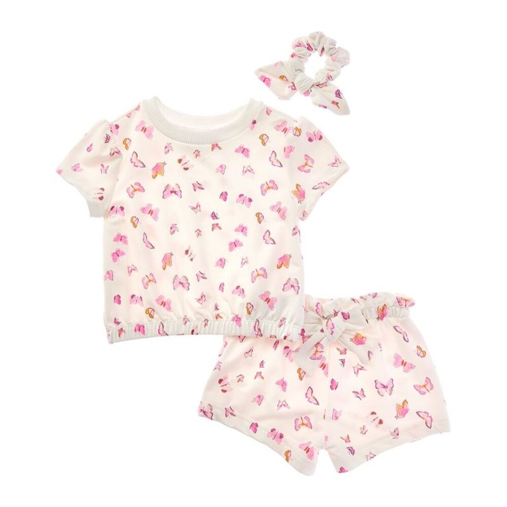 Shabby Chic Girls  3Pc Short Set, White